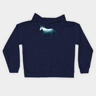 Dramabite Wild Horse Mustang Equine Double Exposure Wildlife Animal Kids Hoodie